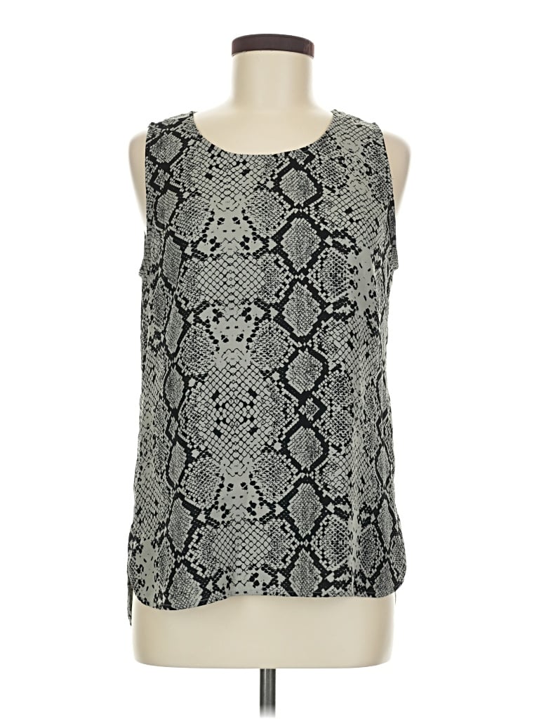 Pre-owned Halogen Tank Top Silver Halter Neckline Tops