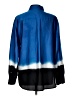 Ann Taylor 100% Polyester Color Block Blue Long Sleeve Blouse Size L - photo 2