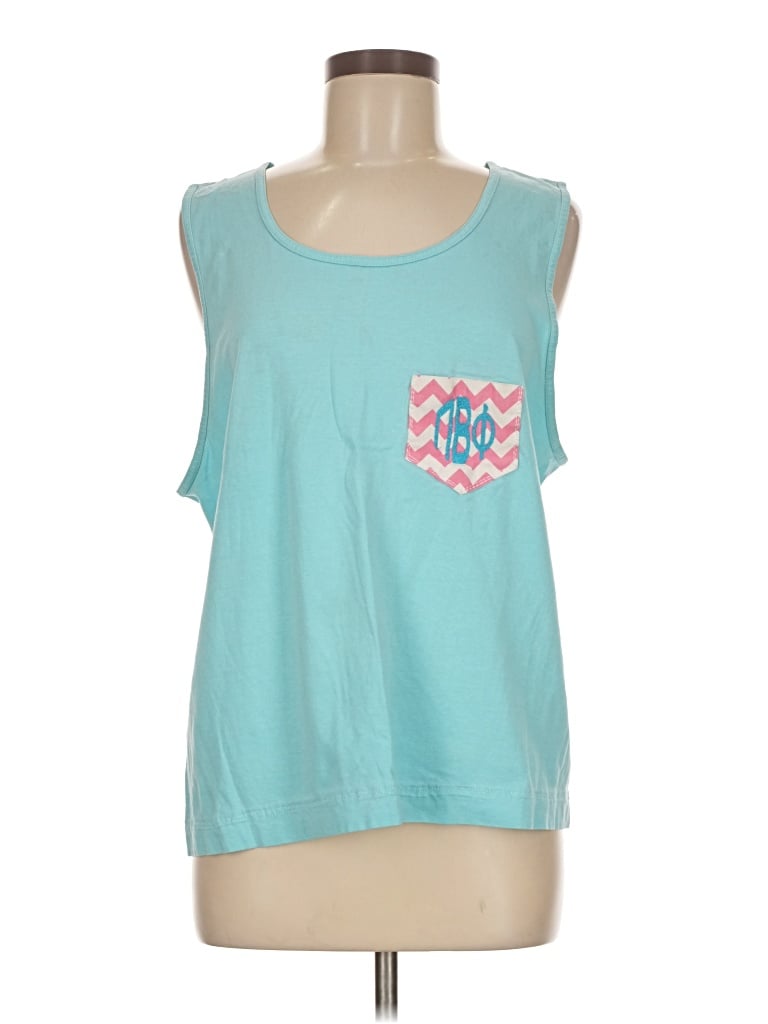 Pre-owned Comfort Colors Sleeveless T-shirt In Teal
