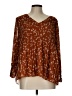 Nine West 100% Polyester Brown 3/4 Sleeve Blouse Size L - photo 1