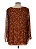 Nine West 100% Polyester Brown 3/4 Sleeve Blouse Size L - photo 2