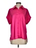Entro 100% Polyester Solid Pink Short Sleeve Blouse Size S - photo 1