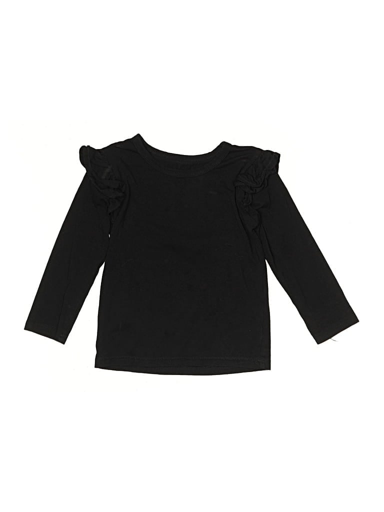 Pre-owned Unbranded Kids' 3/4 Sleeve T-shirt In Black