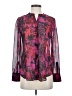 Chico's 100% Polyester Floral Purple Long Sleeve Blouse Size XS (00) - photo 1