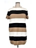 Max Mara 100% Cotton Stripes Tan Brown Casual Dress Size XL - photo 1