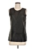 Ecru 100% Leather Black Sleeveless Blouse Size M - photo 1