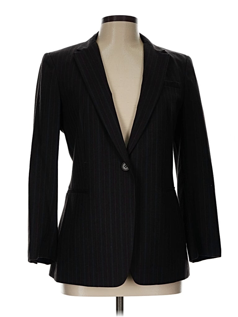 Pre-owned Dkny Wool Blazer Jacket In Black