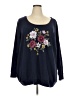 Torrid Floral Blue Pullover Sweater Size 4X Plus (4) - photo 1