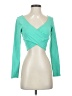 Bebe Teal Long Sleeve Top Size 00 - photo 1