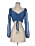 Shein Blue 3/4 Sleeve Blouse Size 2 - photo 1