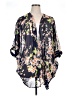 Sign Here Floral Blue 3/4 Sleeve Blouse Size L - photo 1