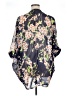 Sign Here Floral Blue 3/4 Sleeve Blouse Size L - photo 2