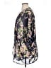 Sign Here Floral Blue 3/4 Sleeve Blouse Size L - photo 5