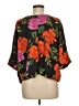 Express 100% Polyester Floral Black 3/4 Sleeve Blouse Size M - photo 2