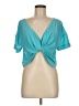 Ramy Brook 100% Polyester Teal Short Sleeve Blouse Size M - photo 1