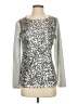 Talbots 100% Polyester Silver Long Sleeve Top Size S - photo 1