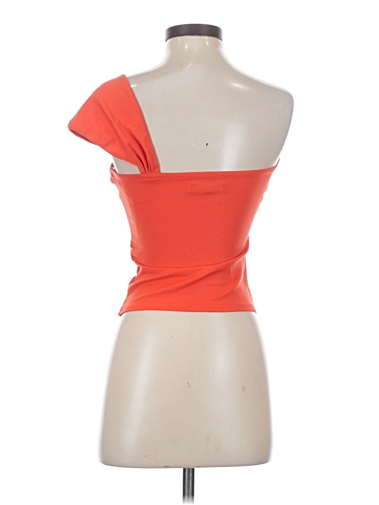 Pre-owned Lulus Short Sleeve Top Orange One Shoulder Neckline Tops
