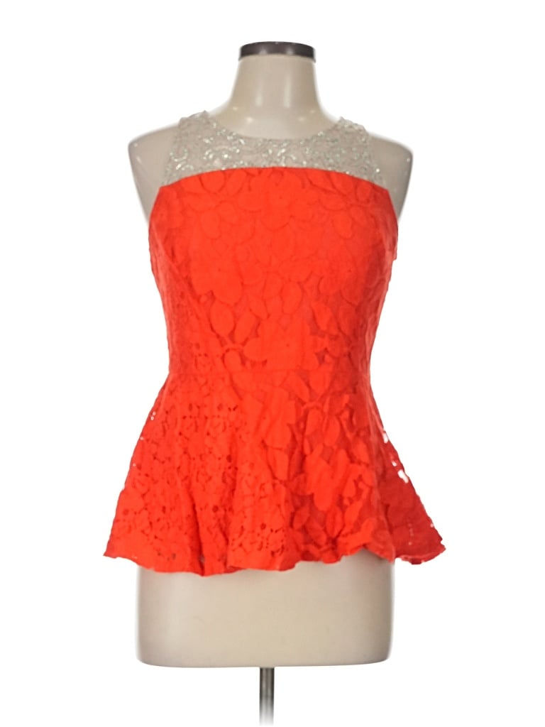 Pre-owned Moulinette Soeurs Sleeveless Top Orange Strapless Neckline Tops