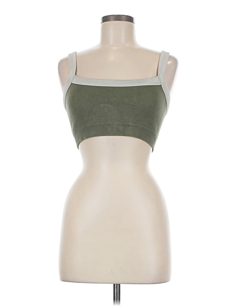 Pre-owned Forever 21 Tank Top Green Strapless Neckline Tops