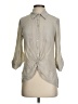 BCX Gray 3/4 Sleeve Button-Down Shirt Size S - photo 1