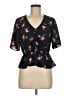 Nine Britton 100% Polyester Black Short Sleeve Blouse Size M - photo 1