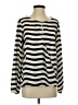 Banana Republic 100% Polyester Stripes Black Long Sleeve Blouse Size M - photo 1