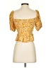 Shein Yellow Short Sleeve Blouse Size S - photo 2