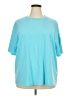 Unbranded Solid Teal Short Sleeve T-Shirt Size XXL - photo 1