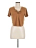 Express One Eleven Brown Short Sleeve Blouse Size M - photo 1