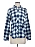 Vineyard Vines Performance 100% Polyester Checkered-gingham Blue Long Sleeve Blouse Size 4 - photo 1