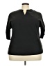 Unbranded 100% Polyester Black 3/4 Sleeve Top Size 2X - photo 1