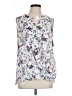 Laundry by Shelli Segal 100% Polyester Floral White Sleeveless Blouse Size L - photo 1