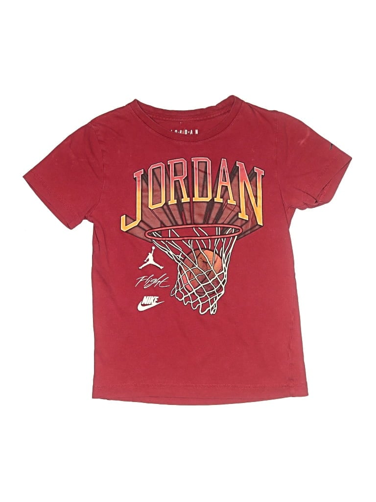 Pre-owned Air Jordan Kids' Short Sleeve T-shirt In Burgundy