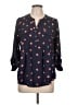 NY Collection 100% Polyester Polka Dots Blue 3/4 Sleeve Blouse Size L (estimated) - photo 1