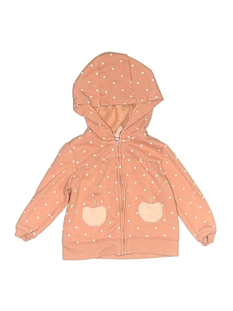 Pre-owned Carter's Kids' Zip Up Hoodie In Orange