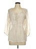 Charming Charlie 100% Polyester Ivory 3/4 Sleeve Blouse Size L - photo 1
