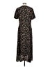Talbots 100% Polyester Floral Black Casual Dress Size 10 - photo 2