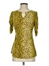 Thalia Sodi Gold Short Sleeve Top Size XS - photo 1