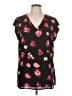 CAbi 100% Polyester Black Short Sleeve Blouse Size L - photo 1