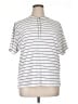 Classic Elements Stripes White Short Sleeve Top Size XL - photo 1