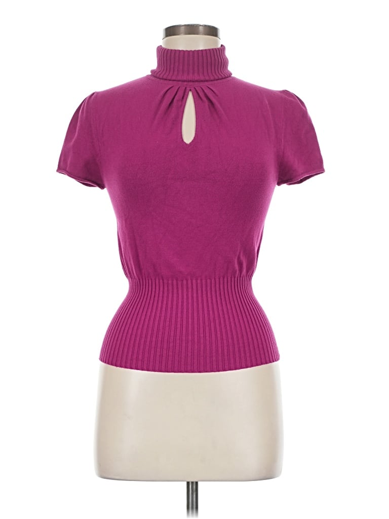 Pre-owned Catherine Malandrino Short Sleeve Turtleneck In Purple