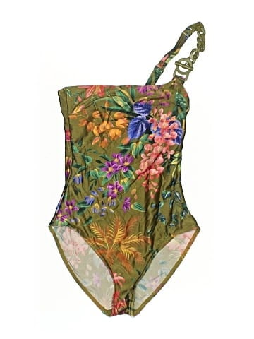 Zimmermann tropicana asymmetric one-piece swimsuit (view 1)