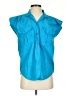 Assorted Brands Blue Sleeveless Button-Down Shirt Size S - photo 1