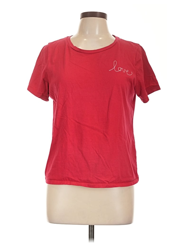 Pre-owned Ella Moss Short Sleeve T-shirt In Red