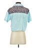 Assorted Brands 100% Cotton Color Block Teal Short Sleeve Blouse Size S - photo 2