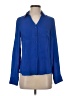 Express 100% Polyester Blue Long Sleeve Blouse Size XS - photo 1
