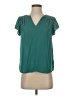 Maison Jules 100% Polyester Teal Short Sleeve Blouse Size XS - photo 1