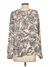 Ann Taylor LOFT 100% Polyester Print Tan Long Sleeve Blouse Size XS - photo 2