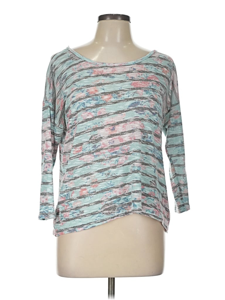 Pre-owned Almost Famous 3/4 Sleeve Top Teal Boatneck Tops