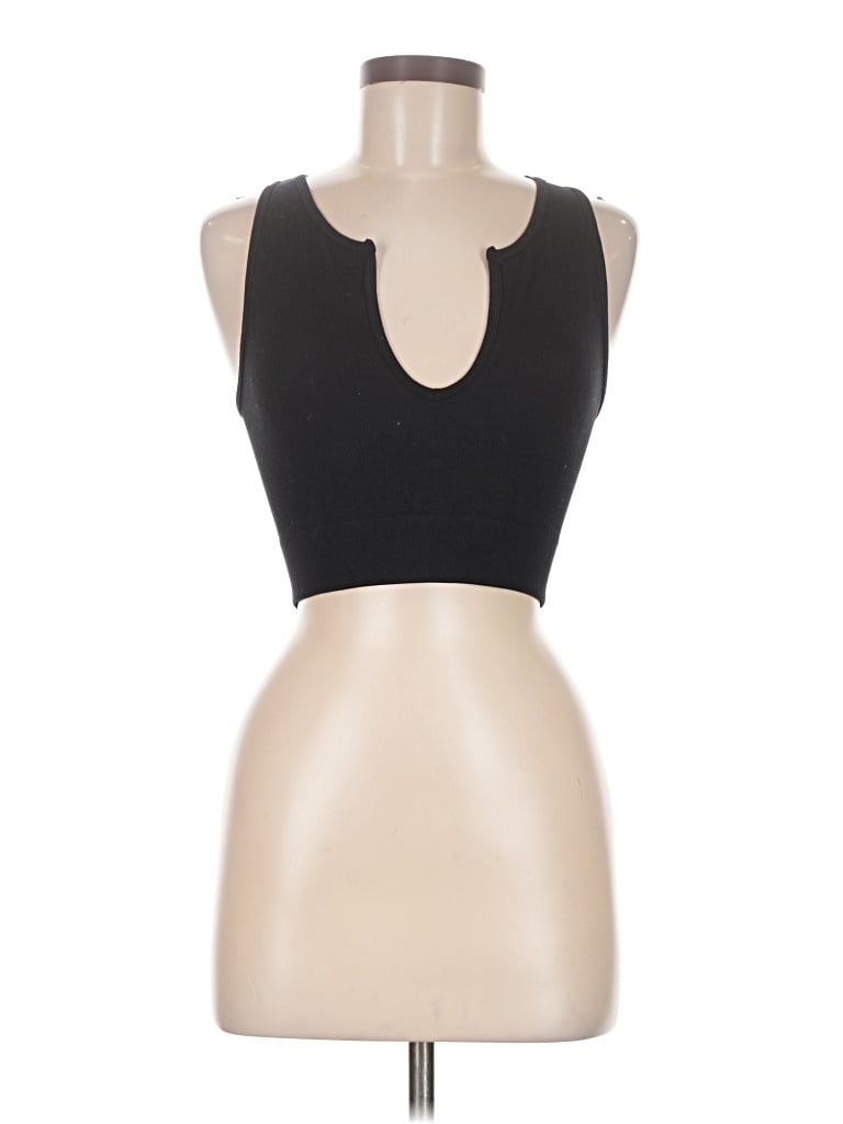Pre-owned La Hearts Tank Top Black Keyhole Neckline Tops